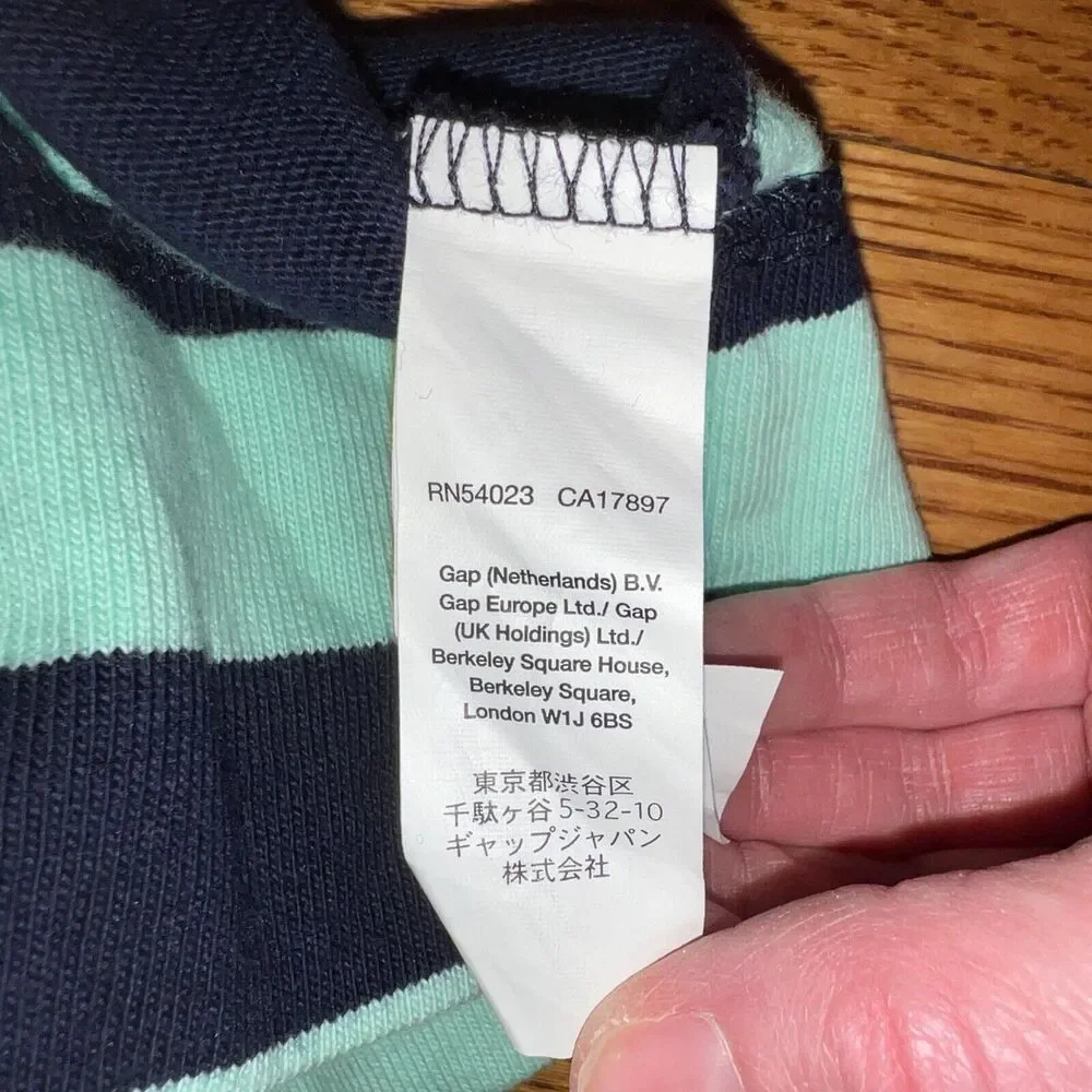Gap Skirt Soft Knit‎ Striped Foldover Waist Knee Length Skirt Green Navy Size 2